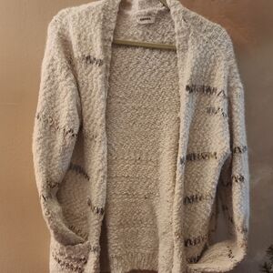 ADORA Women's Textured Cream and Gray Cardigan